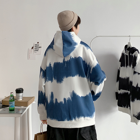 Sudadera con capucha extragrande con efecto tie-dye para hombre 