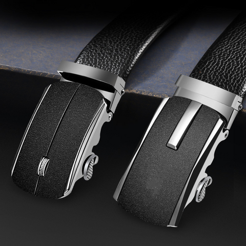 Frosted Alloy Buckle Litchi Grain Belt