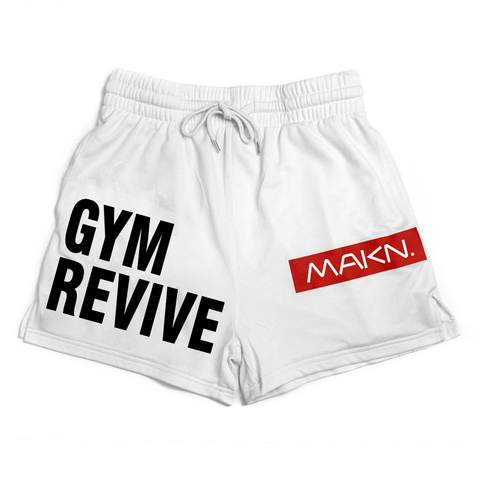 MAKN Revive Print Drawstring Elastic Waist Gym Shorts - Shorts - NouveExpress