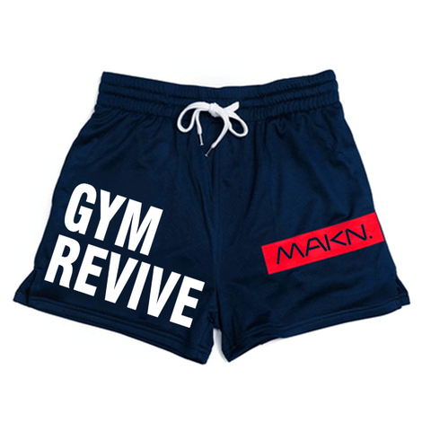 MAKN Revive Print Drawstring Elastic Waist Gym Shorts - Shorts - NouveExpress