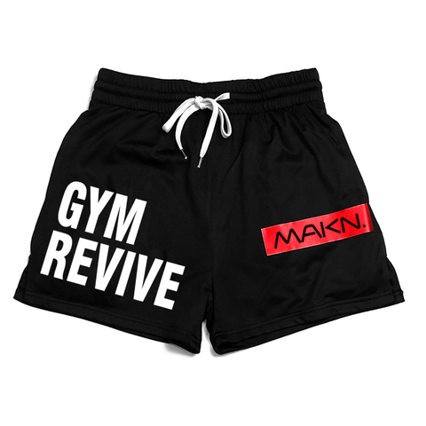 MAKN Revive Print Drawstring Elastic Waist Gym Shorts - Shorts - NouveExpress