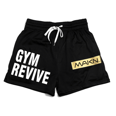 MAKN Revive Print Drawstring Elastic Waist Gym Shorts - Shorts - NouveExpress