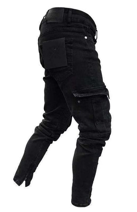 Men's Fashion Mid Waist Ripped Slim Jeans - Jeans - NouveExpress