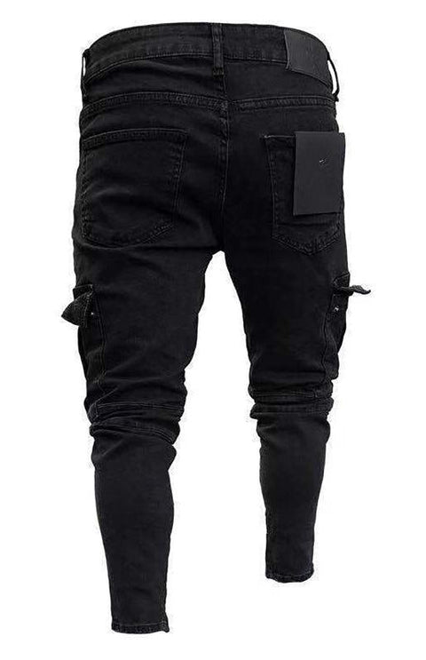 Men's Fashion Mid Waist Ripped Slim Jeans - Jeans - NouveExpress