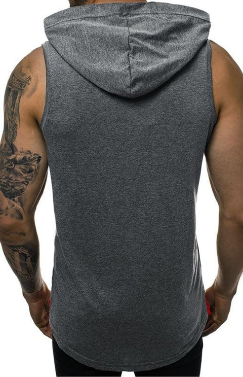 Men's Hooded Vest Double Layer Broken Copper Pullover Sleeveless Vest -  - NouveExpress