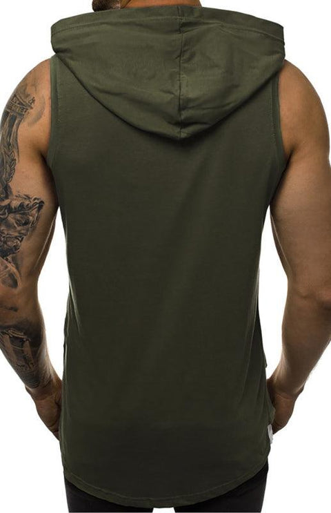 Men's Hooded Vest Double Layer Broken Copper Pullover Sleeveless Vest -  - NouveExpress