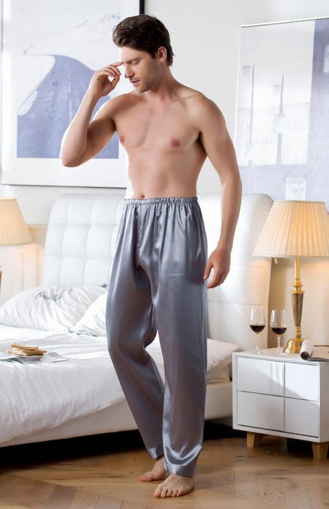 Men's pajamas ice silk pajamas large home clothes trousers -  - NouveExpress