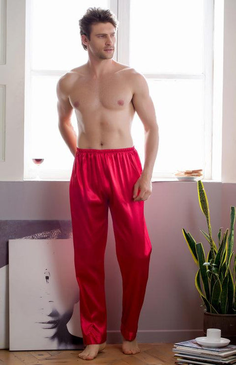 Men's pajamas ice silk pajamas large home clothes trousers -  - NouveExpress