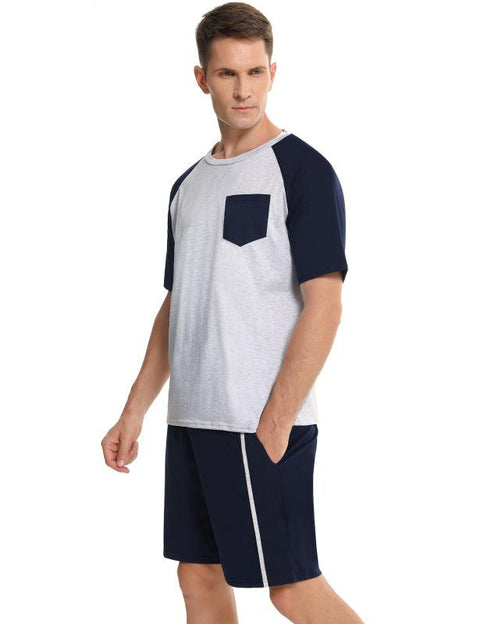 Men's Short Sleeves Raglan Sleeve Suit -  - NouveExpress