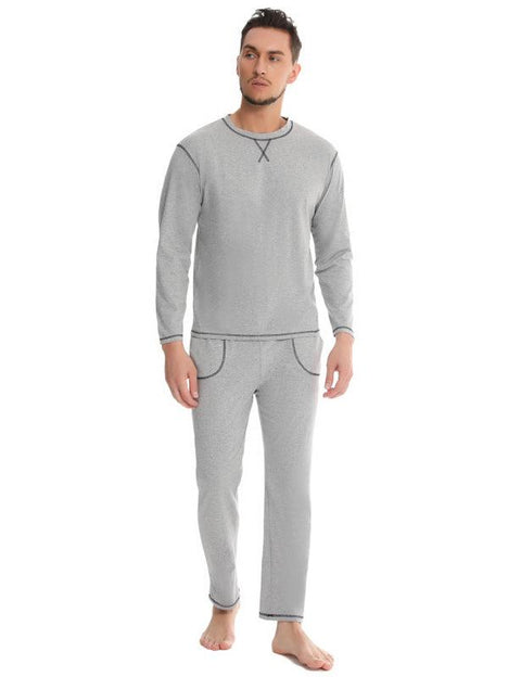 Men's Three-Needle Five-Thread Pajama Suit -  - NouveExpress