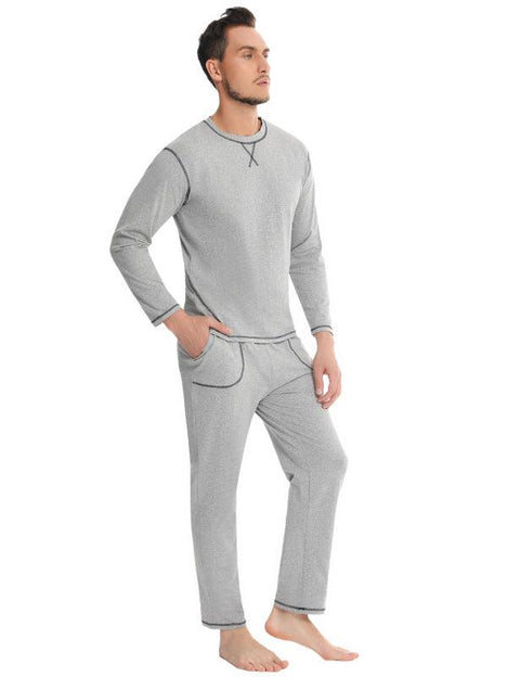 Men's Three-Needle Five-Thread Pajama Suit -  - NouveExpress