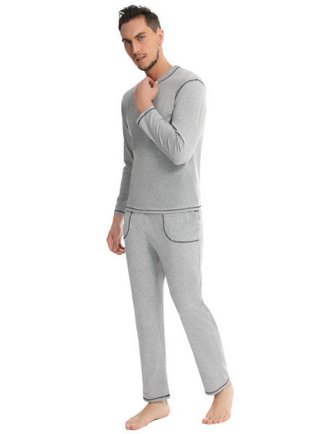 Men's Three-Needle Five-Thread Pajama Suit -  - NouveExpress