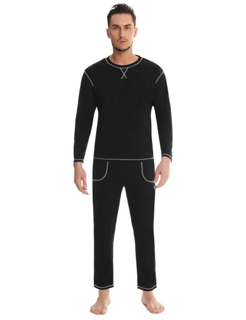 Men's Three-Needle Five-Thread Pajama Suit -  - NouveExpress