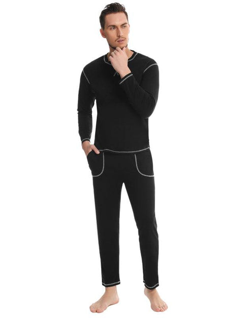 Men's Three-Needle Five-Thread Pajama Suit -  - NouveExpress