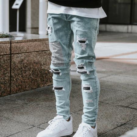 Mens Trend Ripped Skinny Jeans - Jeans - NouveExpress