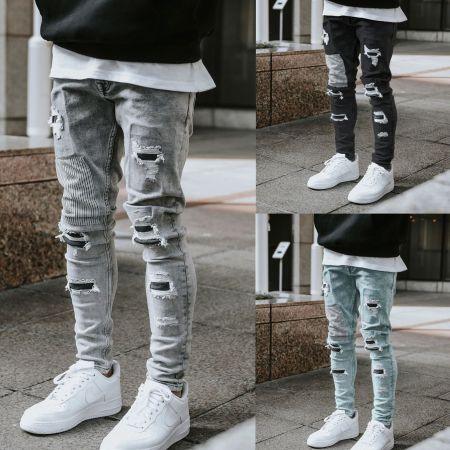 Mens Trend Ripped Skinny Jeans - Jeans - NouveExpress