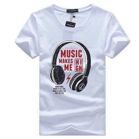 Music Makes Me High Cotton Short Sleeve T-Shirt - T-Shirts - NouveExpress