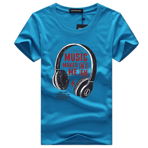 Music Makes Me High Cotton Short Sleeve T-Shirt - T-Shirts - NouveExpress