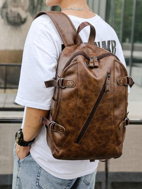 NEW Large Capacity Solid Backpack - Coffee - Backpacks - NouveExpress