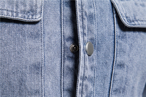 Chemise en jean à simple boutonnage pour hommes 