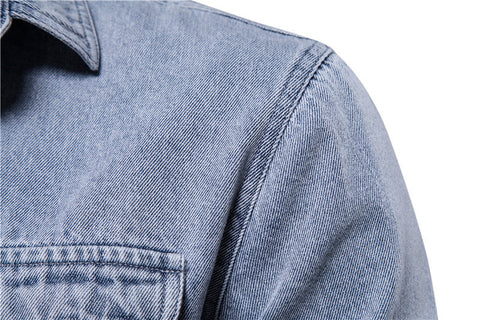 Chemise en jean à simple boutonnage pour hommes 