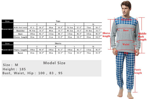 Stitched Plaid Pajama Set - Sleepwear - NouveExpress